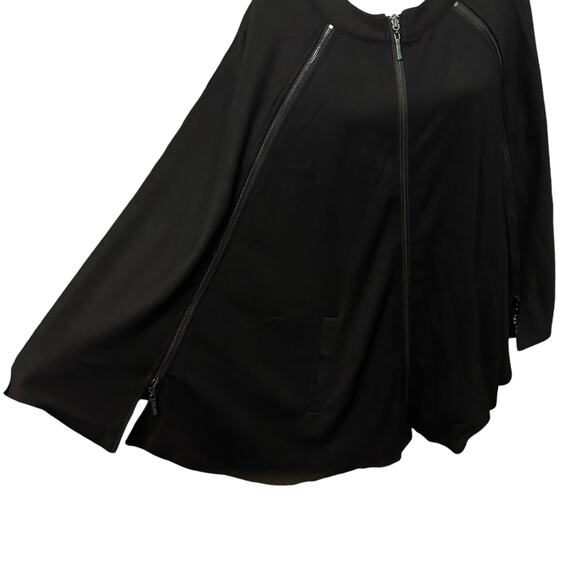 Melissa McCarthy x Seven Blck Reversible Zipper Cape Poncho Satin Lipstick Kiss - Picture 16 of 16